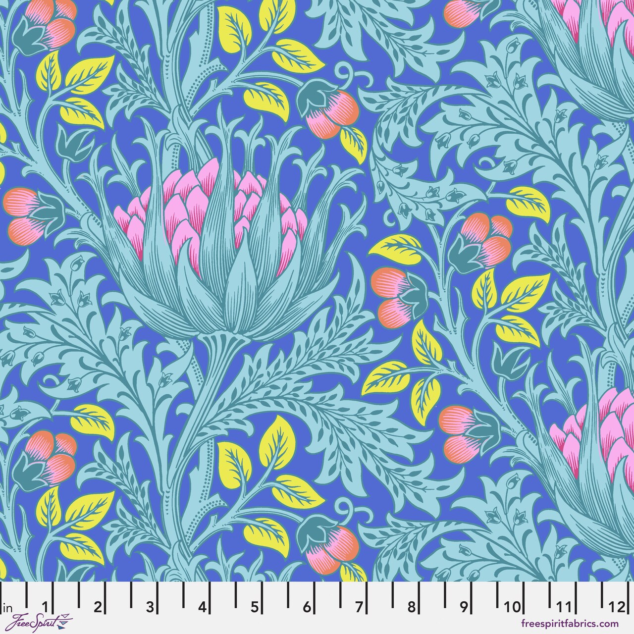 Artichoke in Blue (pwkw001.blue) | Kaffe x Morris and Co. | The Original Morris & Co | Free Spirit